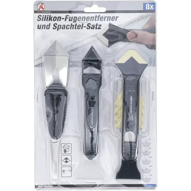 BGS Siliconen voegenmes en spatelset - 8 delig