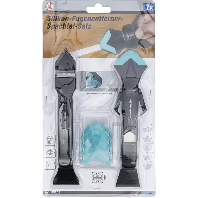 BGS Siliconen voegenmes en spatelset - 7 delig