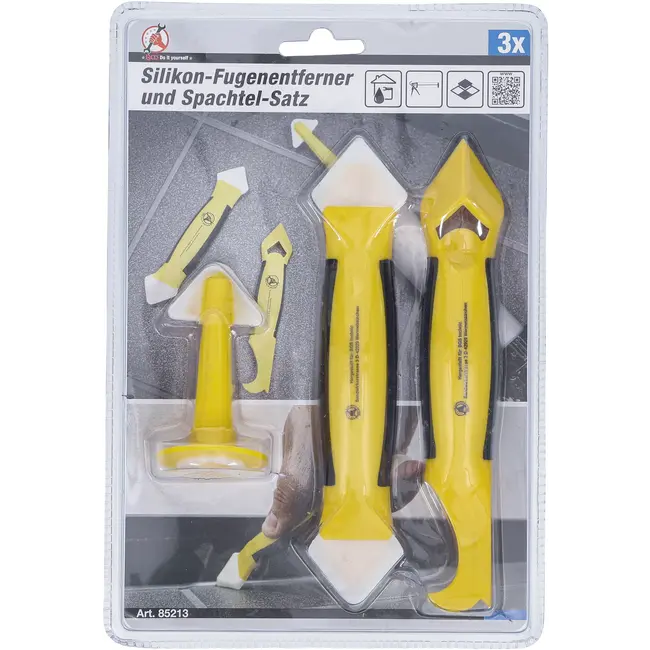 BGS Siliconen voegenmes en spatelset - 3 delig