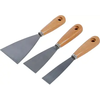 BGS Do it yourself Plamuurmesset - Houten handgreep - 30 / 50 / 80 mm - 3 delig