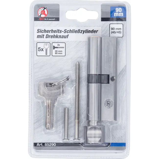 BGS Veiligheids-sluitcilinder - met kop - 45/45 - 90 mm