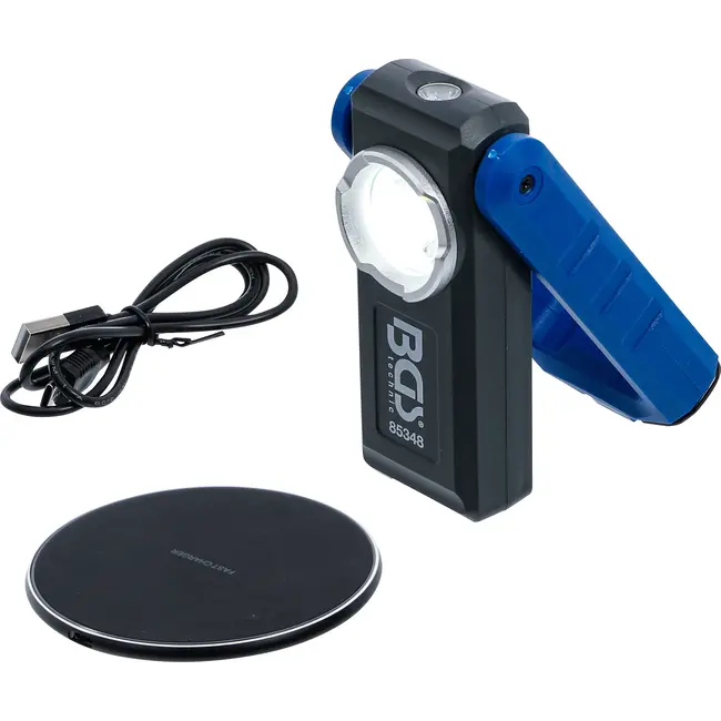 BGS COB-LED looplamp met magneet en ophanghaak - uitklapbaar - met laadfunctie via inductie