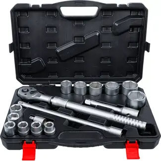 BGS Dopsleutelset - met omschakelratel, uittrekbaar - 20 mm (3/4") - 19 - 50 mm - 16 delig