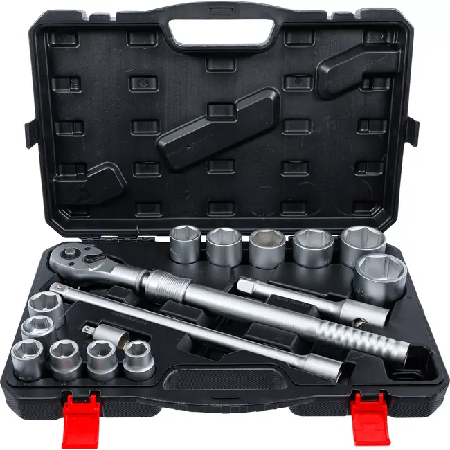 BGS Dopsleutelset - met omschakelratel, uittrekbaar - 20 mm (3/4") - 19 - 50 mm - 16 delig