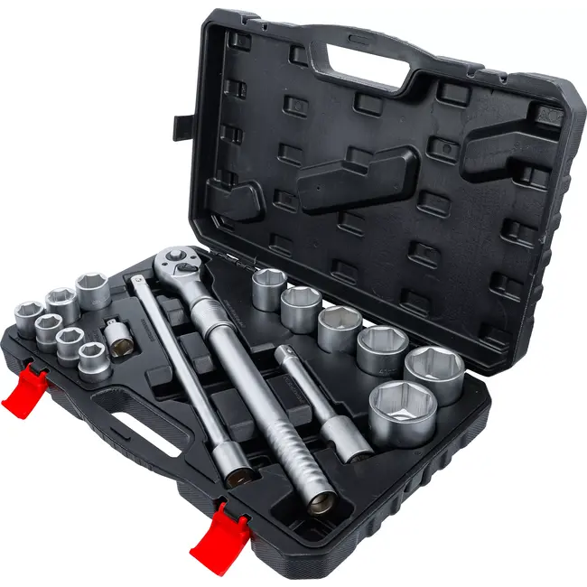 BGS Dopsleutelset - met omschakelratel, uittrekbaar - 20 mm (3/4") - 19 - 50 mm - 16 delig