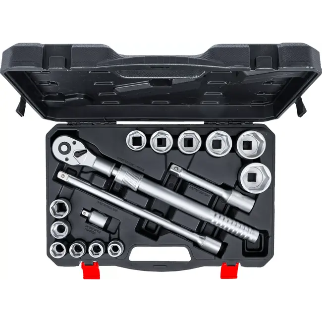 BGS Dopsleutelset - met omschakelratel, uittrekbaar - 20 mm (3/4") - 19 - 50 mm - 16 delig