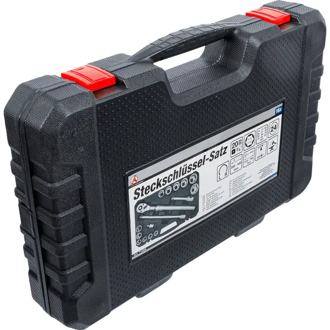 BGS Dopsleutelset - met omschakelratel, uittrekbaar - 20 mm (3/4") - 19 - 50 mm - 16 delig