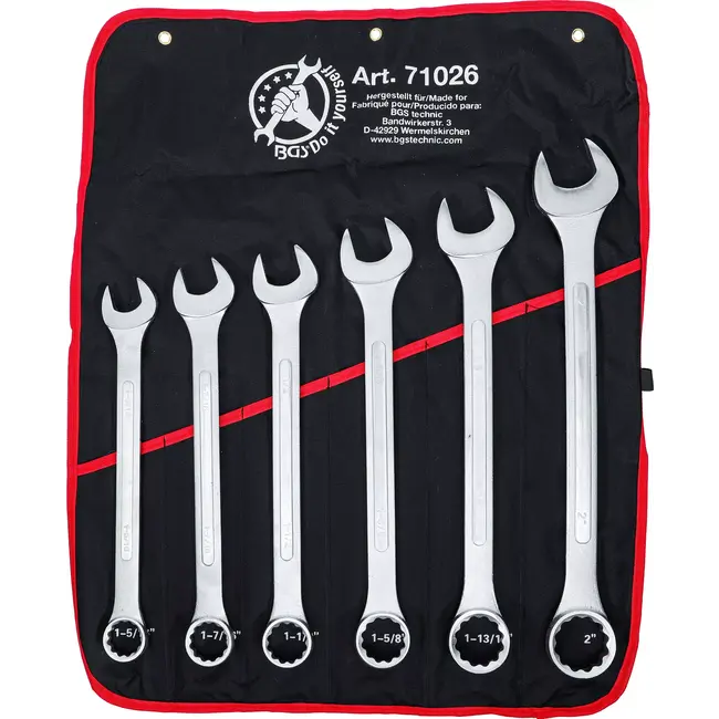 BGS Steekringsleutelset - XXL - inches - 1.5/16" - 2" - 6 delig