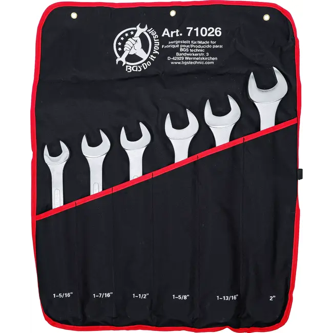BGS Steekringsleutelset - XXL - inches - 1.5/16" - 2" - 6 delig