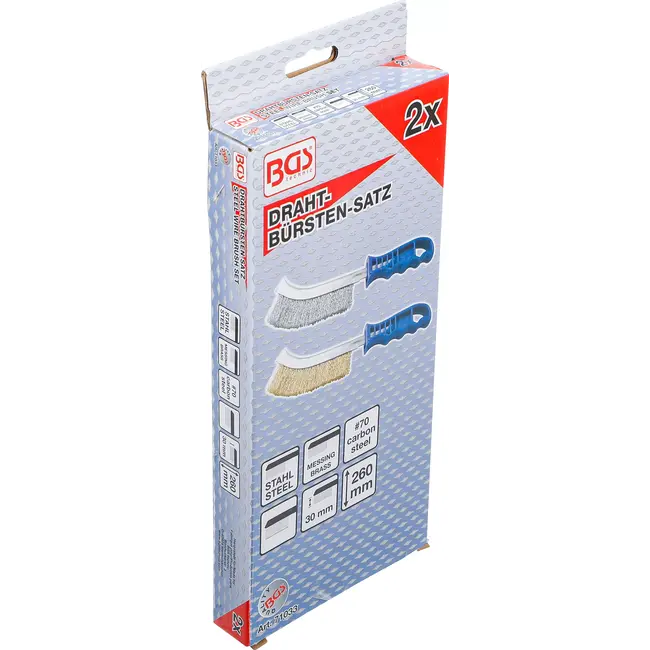 BGS Draadborstelset - Staal- en messingdraad - 260 mm - 2 delig