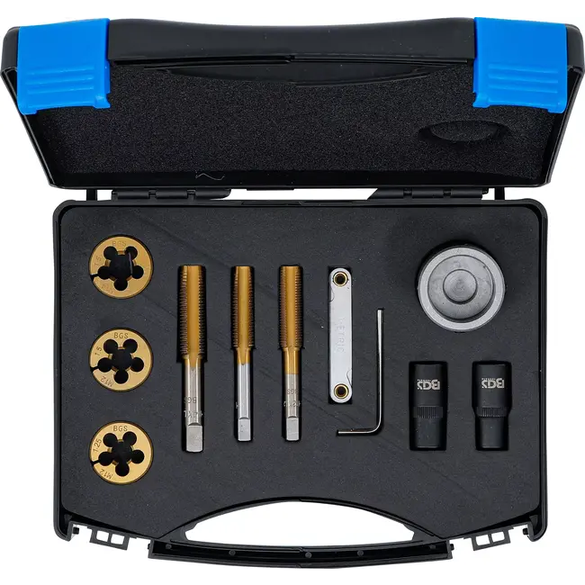 BGS Draadsnijtap- / draadsnijplaatset voor wielmoeren en bouten - 12 delig