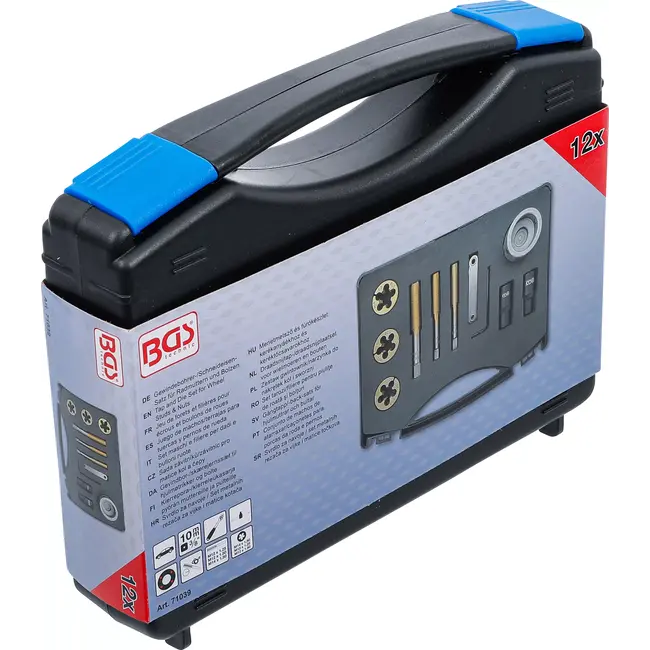 BGS Draadsnijtap- / draadsnijplaatset voor wielmoeren en bouten - 12 delig