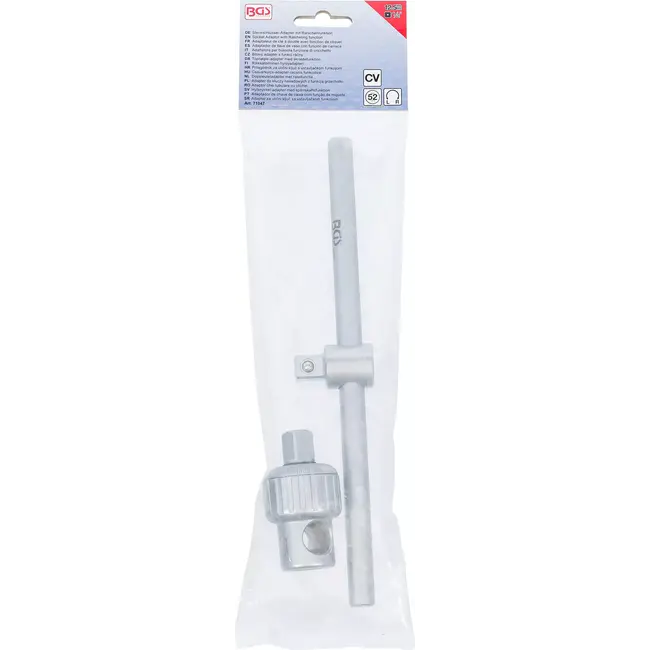 BGS Dopsleuteladapter met ratelfunctie - met schuifgreep - 1/2"