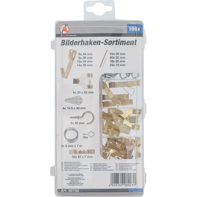 BGS Assortiment schilderijhaakjes - 196 delig