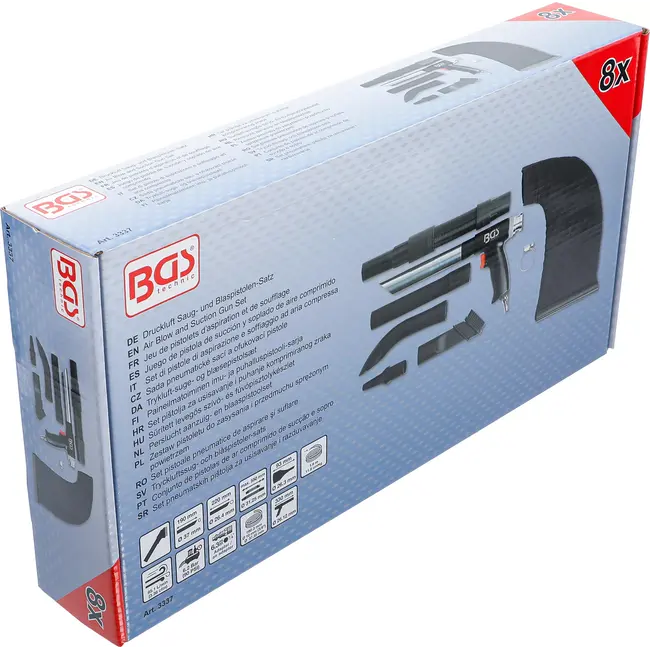 BGS Perslucht-zuig- / blaaspistool - omschakelbaar - 8 delig