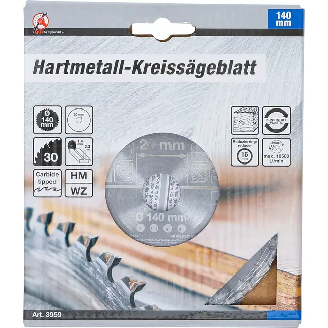 BGS HM cirkelzaagblad - Ø 140 x 20 x 2,3 mm - 30 tanden