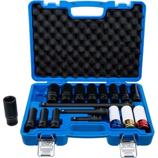 BGS technic Kracht doppen en wielmoerdoppen set - zeskant - 1/2" - 10 t/m 24 mm - 18 delig