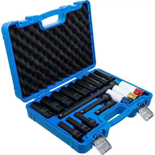 BGS Kracht doppen en wielmoerdoppen set - zeskant - 1/2" - 10 t/m 24 mm - 18 delig