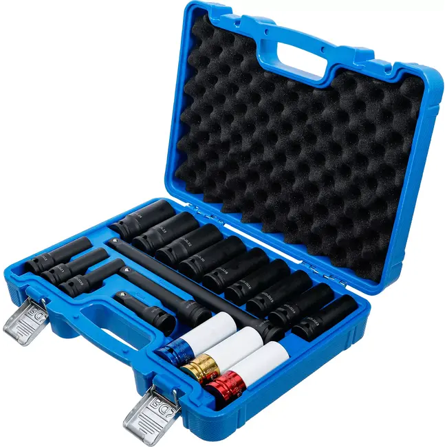 BGS Kracht doppen en wielmoerdoppen set - zeskant - 1/2" - 10 t/m 24 mm - 18 delig