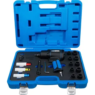 BGS technic Perslucht slagmoersleutel en doppenset - 1/2" - 1200 Nm - 16 delig