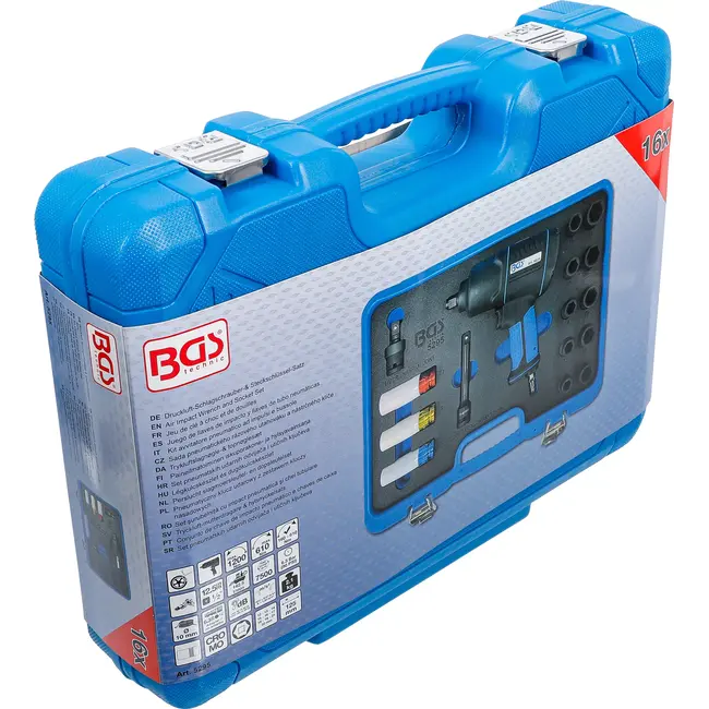 BGS Perslucht slagmoersleutel en doppenset - 1/2" - 1200 Nm - 16 delig