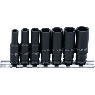 BGS technic Kracht doppenset zeskant, diep - 1/4" - 6 - 13 mm - 7 delig