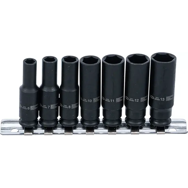 BGS Kracht doppenset zeskant, diep - 1/4" - 6 - 13 mm - 7 delig
