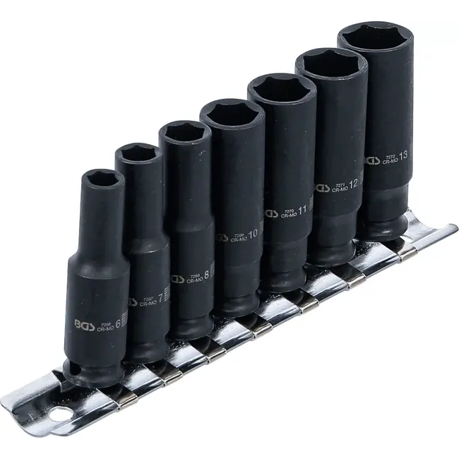 BGS Kracht doppenset zeskant, diep - 1/4" - 6 - 13 mm - 7 delig