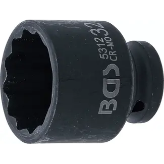 BGS technic Kracht Dopsleuteldop twaalfkant - 1/2" - 32 mm