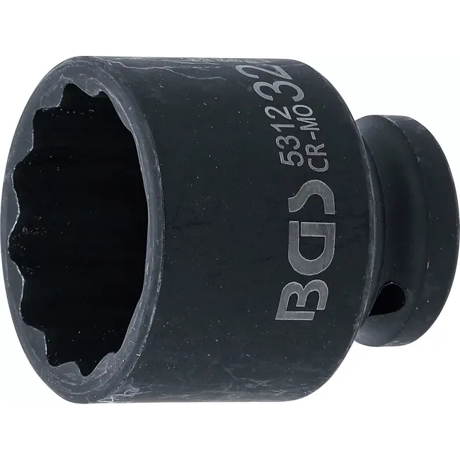 BGS Kracht Dopsleuteldop twaalfkant - 1/2" - 32 mm