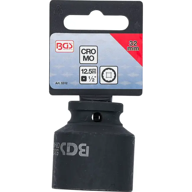 BGS Kracht Dopsleuteldop twaalfkant - 1/2" - 32 mm
