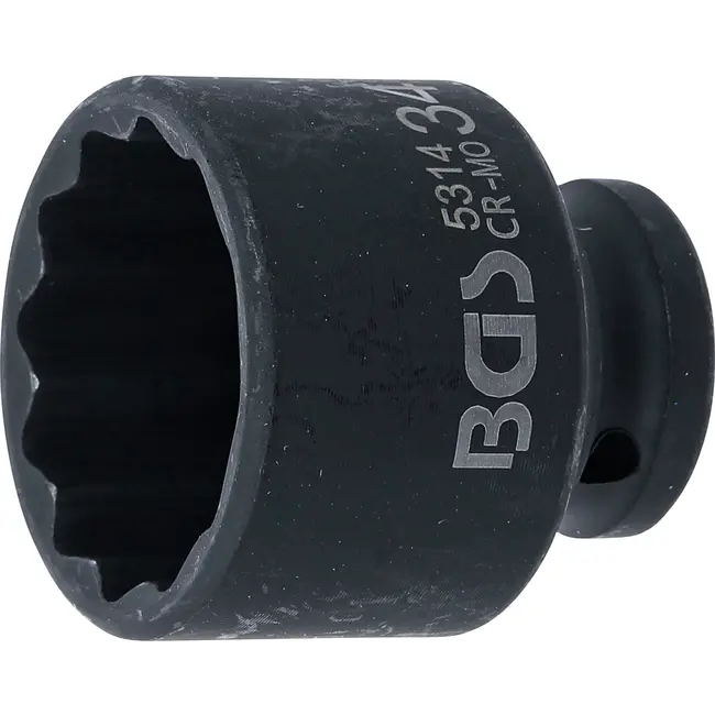 BGS Kracht Dopsleuteldop twaalfkant - 1/2" - 34 mm