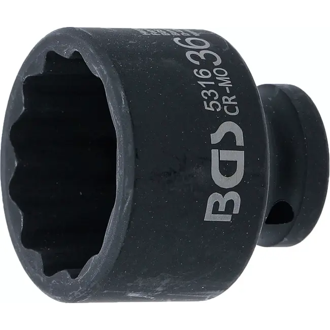 BGS Kracht Dopsleuteldop twaalfkant - 1/2" - 36 mm