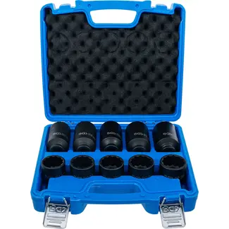 BGS technic Kracht-doppenset - twaalfkant - 1/2" - 32 - 36 mm - 10 delig