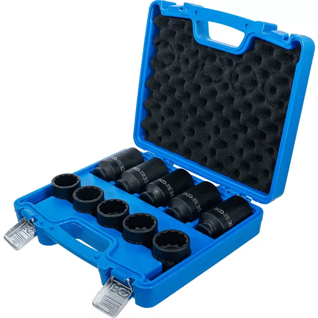 BGS Kracht-doppenset - twaalfkant - 1/2" - 32 - 36 mm - 10 delig