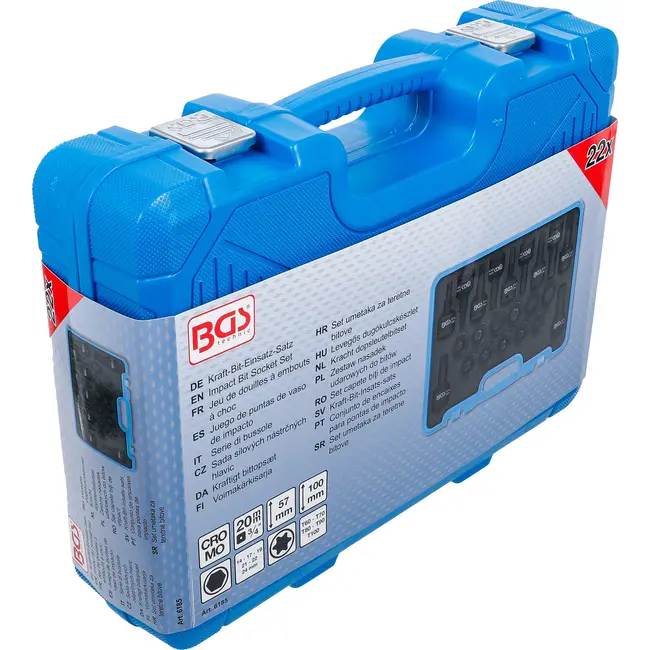 BGS Kracht dopsleutelbitset - 3/4" - binnenzeskant, Torx - 22 delig