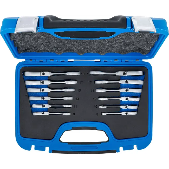 BGS Ratelring-steeksleutelset - kort - plooibaar - 8 - 19 mm - 12 delig