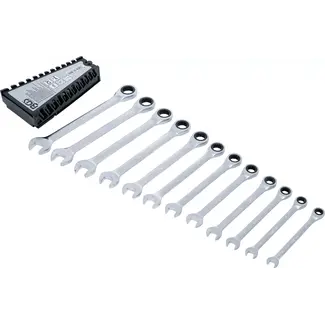 BGS technic Ratelring-steeksleutelset - 8 - 19 mm - 12 delig