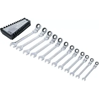 BGS technic Ratelring-steeksleutelset - plooibaar - 8 - 19 mm - 12 delig