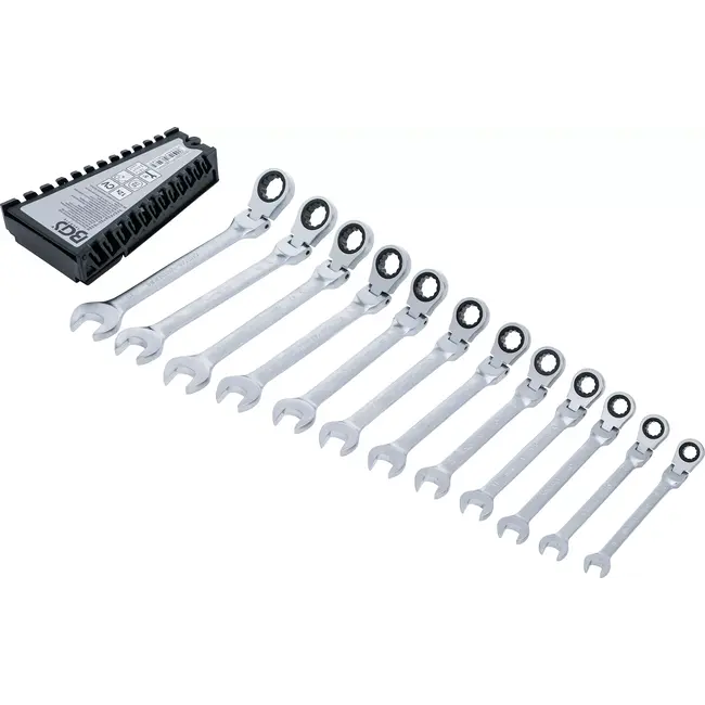 BGS Ratelring-steeksleutelset - plooibaar - 8 - 19 mm - 12 delig