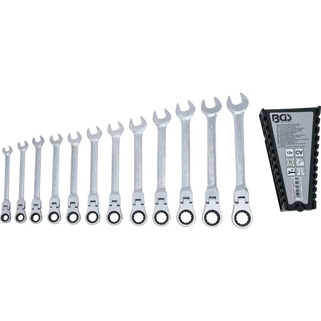 BGS Ratelring-steeksleutelset - plooibaar - 8 - 19 mm - 12 delig