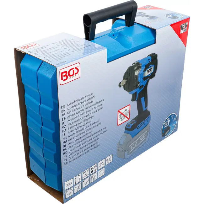 BGS Accu slagmoersleutel - borstelloos - 1/2" - 550 Nm - 18 V - zonder accu