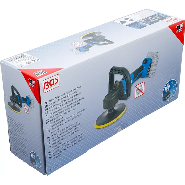 BGS Accu schuur- en polijstmachine - borstelloos - 18 V - zonder accu
