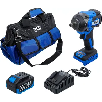 BGS technic Accu slagmoersleutelset - borstelloos - 550 Nm - 18 V - met accu en snellader