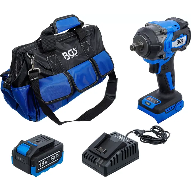 BGS Accu slagmoersleutelset - borstelloos - 550 Nm - 18 V - met accu en snellader
