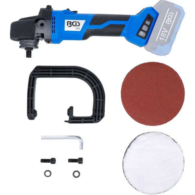 BGS Accu schuur- en polijstmachineset - borstelloos - 18 V - met accu en snellader