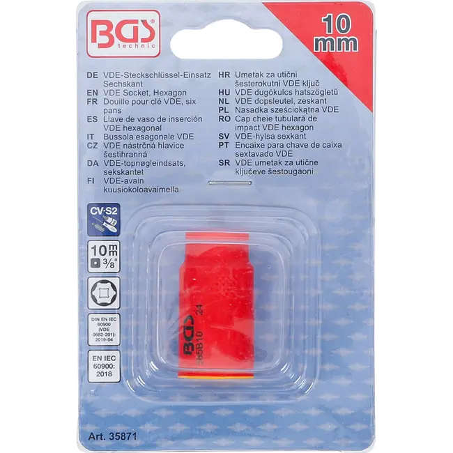 BGS VDE dopsleutel, zeskant - 3/8" - 10 mm