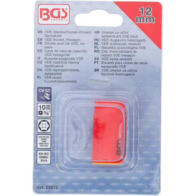 BGS VDE dopsleutel, zeskant - 3/8" - 12 mm