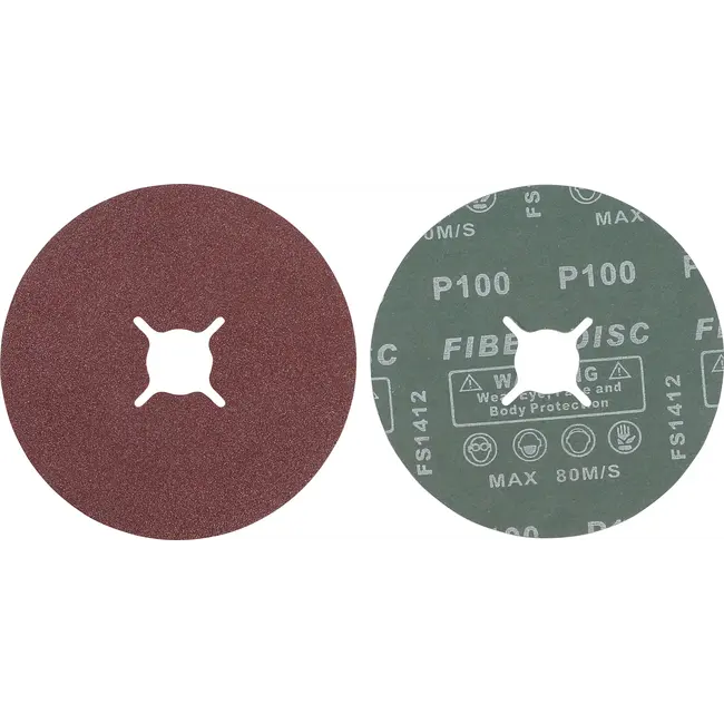 BGS Fiber-schuurschijfset - korrel 100 - aluminiumoxide - 10 delig