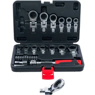 BGS Do it yourself Set insteek-ratelringsleutels en bitset - 6 - 20 mm - 27 delig